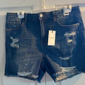 Judy Blue Women's Distressed Jean Shorts - Indigo